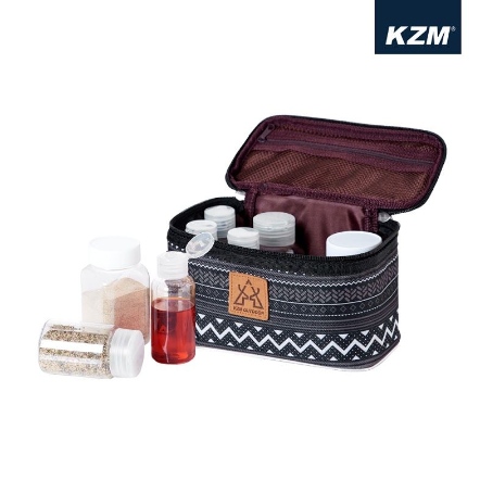 【KAZMI KZM】彩繪民族風調味料收納袋(M)-黑 K9T3K002